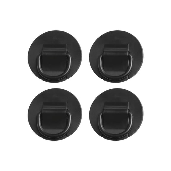 4 Pcs 6Cm PVC D-Ring Patch For Inflatable Boat for KAYAK, Reinforced Stainless Steel Tie-Down Point With Welded Ring, Black(black)