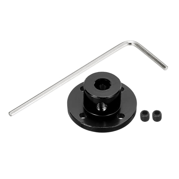 4 Pcs 6mm Flange Coupling Connector with Hex Wrench and Fastening Screw,Black