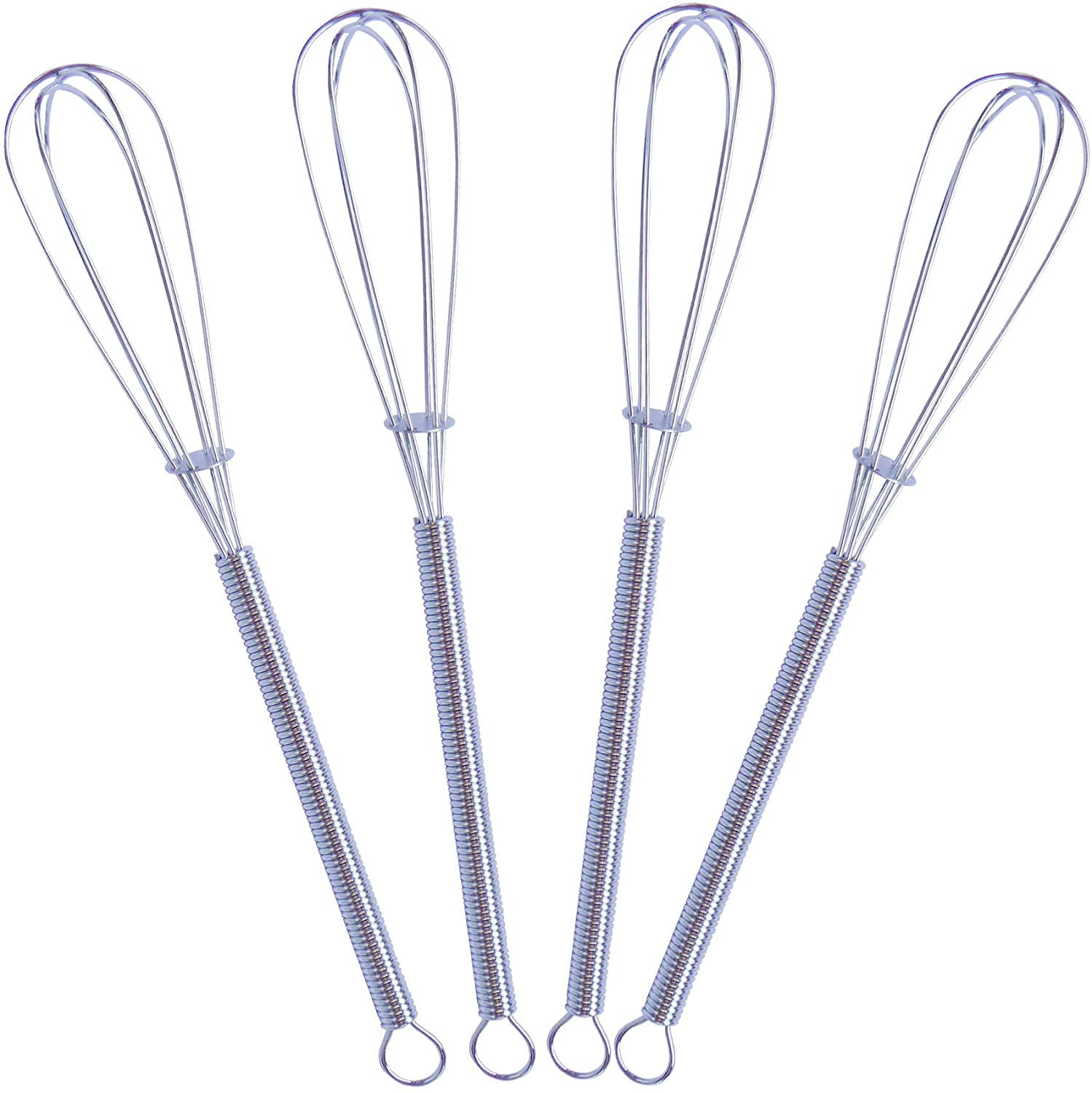 4 Pcs 7 Inch Mini Whisk Set Small Wire Kitchen Whisks for Easy Mixing