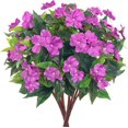 thumbnail image 1 of 4 Pcs 7Branches Fake Impatiens Artificial Flowers Fake Flowers Bouquet No Fade Faux Silk Plants for Wedding Garden Patio Balcony Porch Window Box Decor,Purple,UV Resistant, 1 of 9