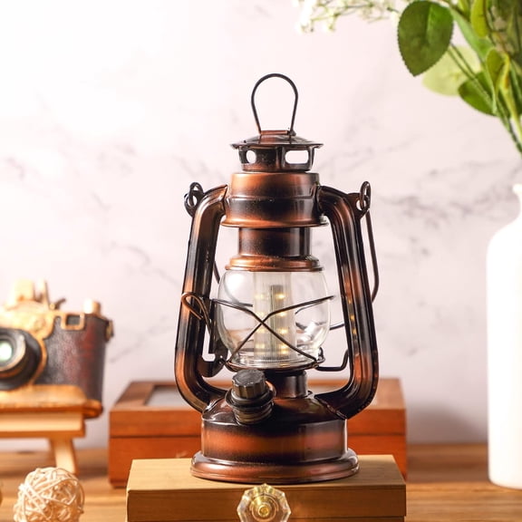 4 Pcs 8 Inch Vintage LED Hurricane Lantern
