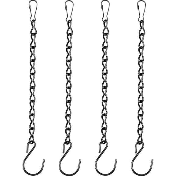4 Pcs 9.5 Inch Black Metal Hanging Chain For Bird Feeders Planters Daily Home Outdoor Indoor