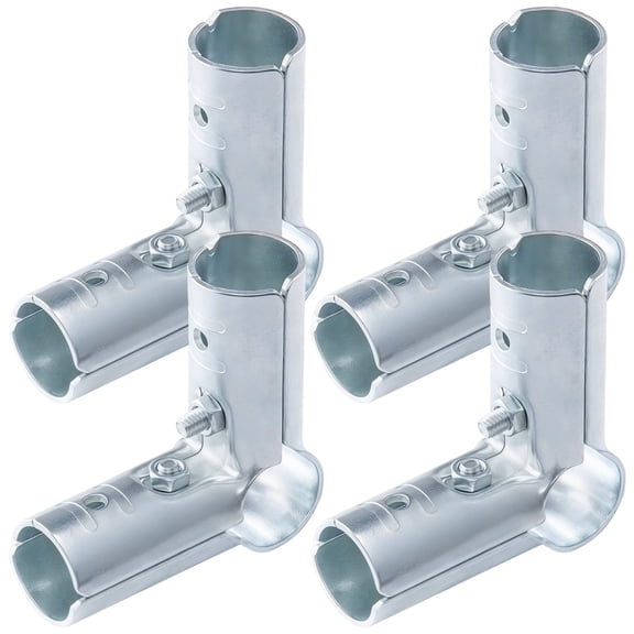 4 Pcs 90-degree Pipe Clamps, Structural Pipe Connectors, Three-Way Elbow Joints for 1" Pipe, Rust-Resistant Galvanized Tubing Fittings for DIY Shelves and Frames