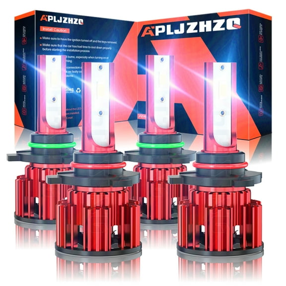 4 Pcs 9005 9006 LED Headlight High Low Beam Bulbs Kit 6000K Superior Bright CSP Chips 360-degree Illumination DRL