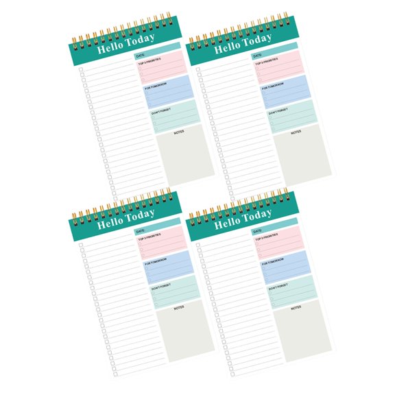 4 Pcs A 5 Notepad Daily Planner Spirals Notebooks Stationery Notebook for School