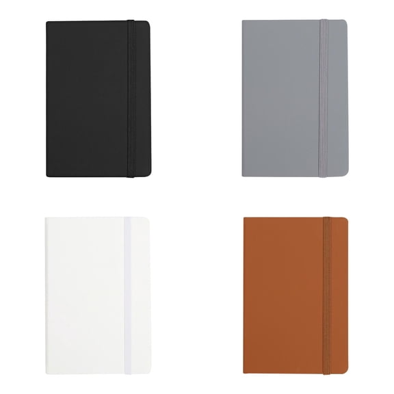 4 Pcs A6 Hardcover Notebook,College Ruled Pocket Journal with Elastic Band, 160 Pages Small Memo Notepad for Purse Daily Notes