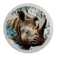 thumbnail image 1 of 4 Pcs Abstract Rhinoceros Knobs for Kitchen Cabinet Cupboard Dresser Bookcase Drawer Pulls Handles Round Home Decor, 1 of 8