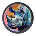 thumbnail image 1 of 4 Pcs Abstract Rhinoceros Knobs for Kitchen Cabinet Cupboard Dresser Bookcase Drawer Pulls Handles Round Home Decor, 1 of 8