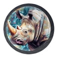 thumbnail image 1 of 4 Pcs Abstract Rhinoceros Knobs for Kitchen Cabinet Cupboard Dresser Bookcase Drawer Pulls Handles Round Home Decor, 1 of 8