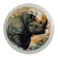 thumbnail image 1 of 4 Pcs Abstract Rhinoceros Knobs for Kitchen Cabinet Cupboard Dresser Bookcase Drawer Pulls Handles Round Home Decor, 1 of 8