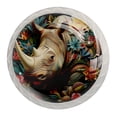 thumbnail image 1 of 4 Pcs Abstract Rhinoceros Knobs for Kitchen Cabinet Cupboard Dresser Bookcase Drawer Pulls Handles Round Home Decor, 1 of 8