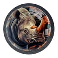thumbnail image 1 of 4 Pcs Abstract Rhinoceros Knobs for Kitchen Cabinet Cupboard Dresser Bookcase Drawer Pulls Handles Round Home Decor, 1 of 8