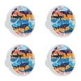 thumbnail image 1 of 4 Pcs Abstract Sharks Knobs for Kitchen Cabinet Cupboard Dresser Bookcase Drawer Pulls Handles Round Home Decor, 1 of 1