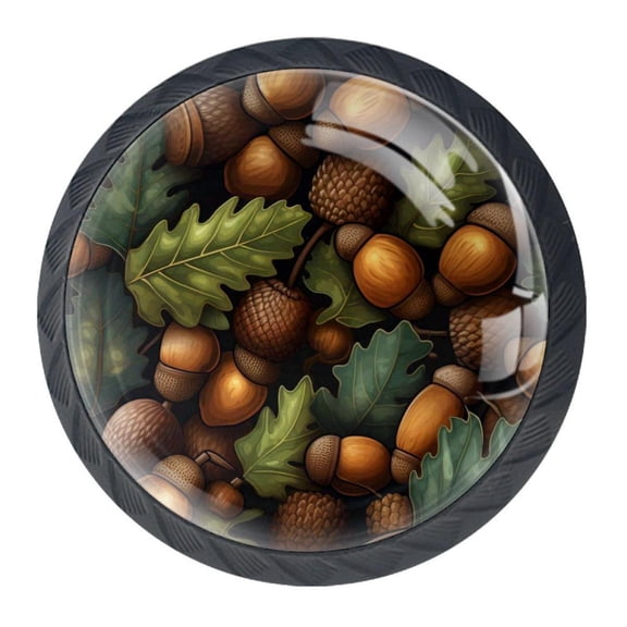 4 Pcs Acorns Knobs for Kitchen Cabinet Cupboard Dresser Bookcase Drawer Pulls Handles Round Home Decor
