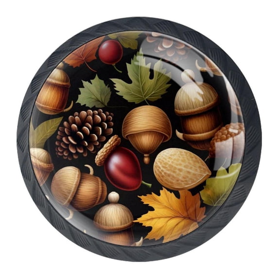 4 Pcs Acorns Knobs for Kitchen Cabinet Cupboard Dresser Bookcase Drawer Pulls Handles Round Home Decor