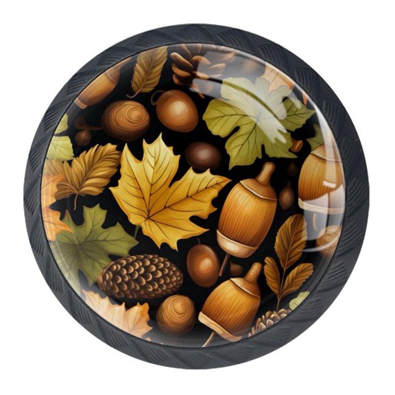 4 Pcs Acorns Knobs for Kitchen Cabinet Cupboard Dresser Bookcase Drawer Pulls Handles Round Home Decor