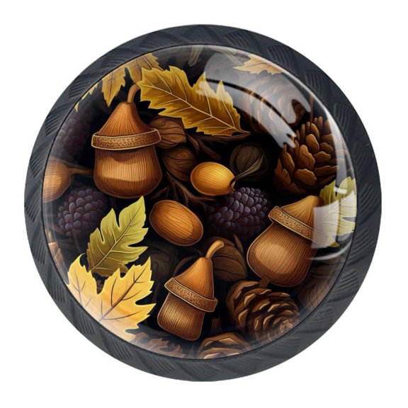4 Pcs Acorns Knobs for Kitchen Cabinet Cupboard Dresser Bookcase Drawer Pulls Handles Round Home Decor