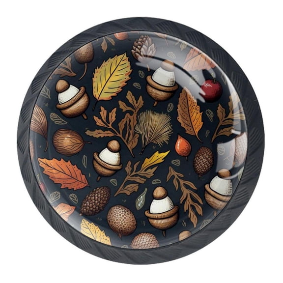 4 Pcs Acorns Knobs for Kitchen Cabinet Cupboard Dresser Bookcase Drawer Pulls Handles Round Home Decor