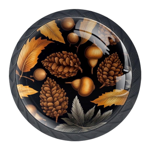 4 Pcs Acorns Knobs for Kitchen Cabinet Cupboard Dresser Bookcase Drawer Pulls Handles Round Home Decor