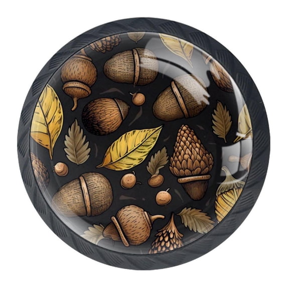 4 Pcs Acorns Knobs for Kitchen Cabinet Cupboard Dresser Bookcase Drawer Pulls Handles Round Home Decor