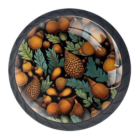 4 Pcs Acorns Knobs for Kitchen Cabinet Cupboard Dresser Bookcase Drawer Pulls Handles Round Home Decor