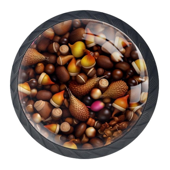 4 Pcs Acorns Knobs for Kitchen Cabinet Cupboard Dresser Bookcase Drawer Pulls Handles Round Home Decor