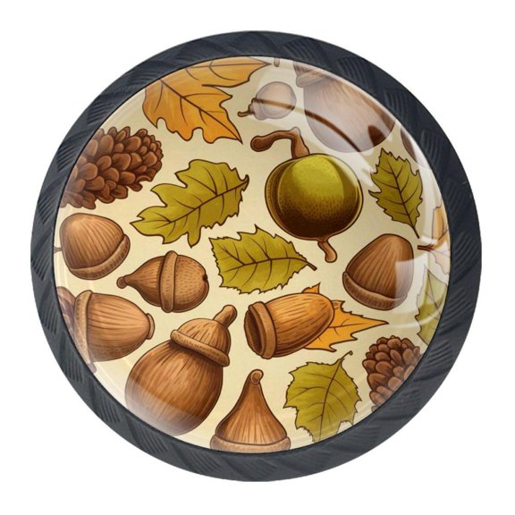 4 Pcs Acorns Knobs for Kitchen Cabinet Cupboard Dresser Bookcase Drawer Pulls Handles Round Home Decor