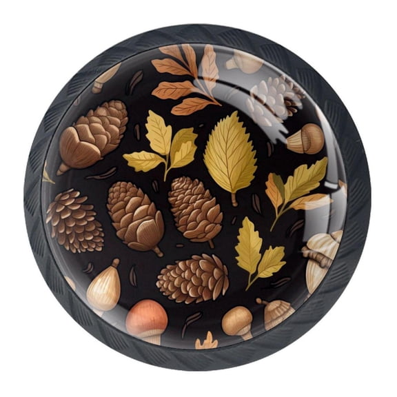 4 Pcs Acorns Knobs for Kitchen Cabinet Cupboard Dresser Bookcase Drawer Pulls Handles Round Home Decor