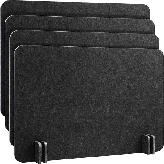 4 Pcs Acoustic Freestanding Desk Divider Partition 16 x 24 Inch Table Privacy Panel Visual Distraction and Noise Reducing for Office Classroom ( Gray)