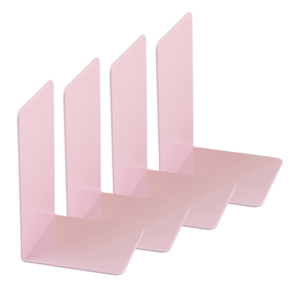 4 Pcs Acrylic Bookends Book Holders Shelf Bookends Rack Book Stoppers Decorative Bookend for