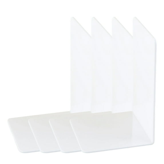4 Pcs Bookends L-Shape Book Holders Acrylic Book Stoppers Decorative Bookends
