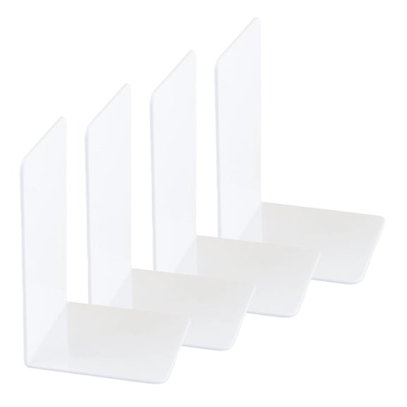 4 Pcs Acrylic Bookends Book Holders Shelf Bookends Support Rack Book Stoppers Decorative Bookend for