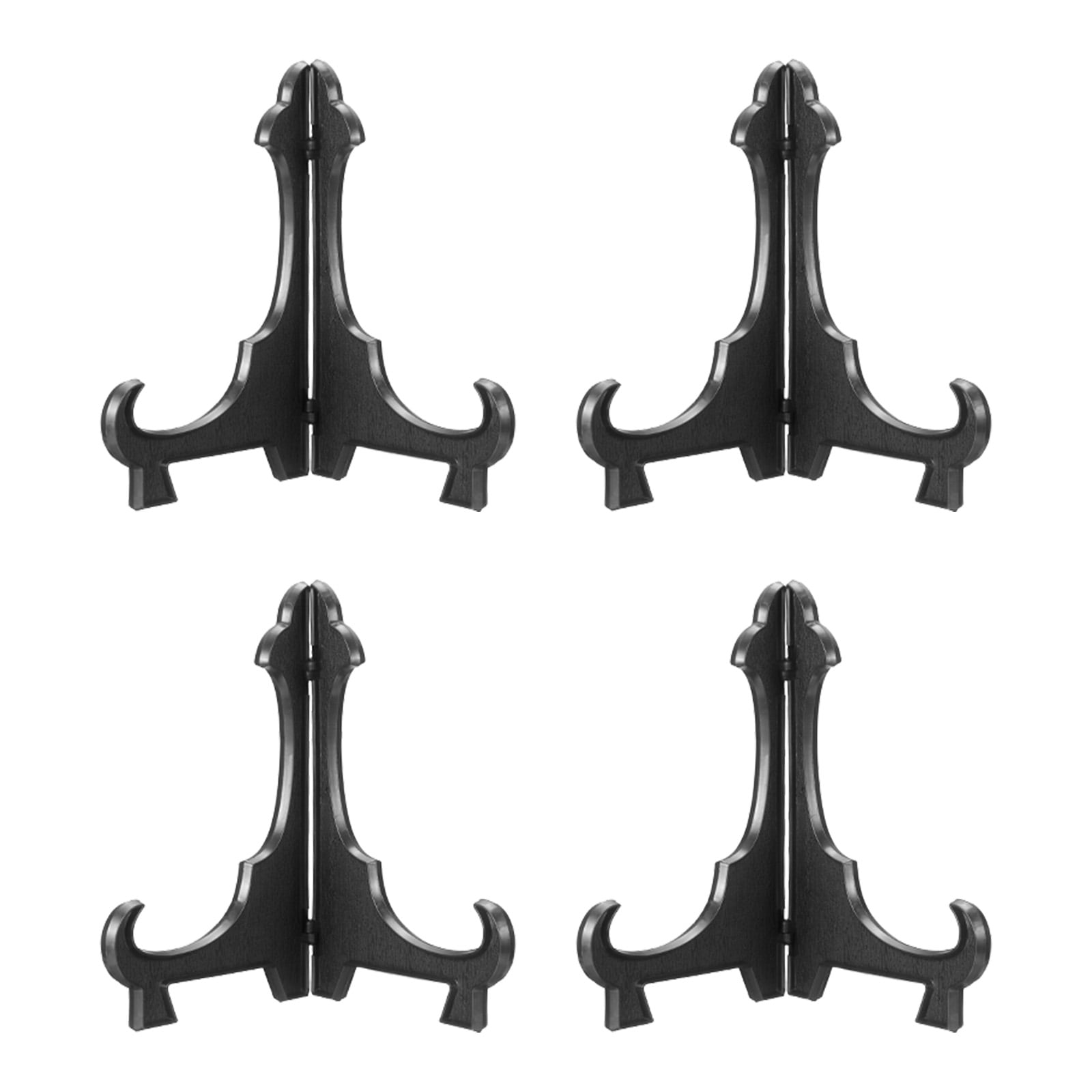 4 Pcs Acrylic Easels Plate Stands, 7.87 Inch Folding Plate Display Stands Holder Easels Plate Holders for Display Frames Decorative Picture Frame Magazine, Black
