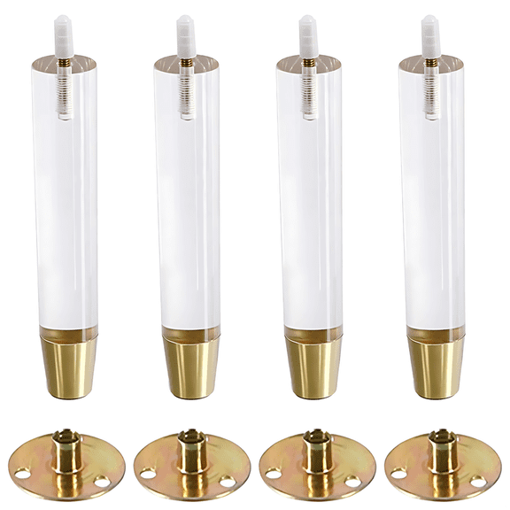 4 Pcs Acrylic Furniture Legs, 7.8 Inch Replacement Sofa Legs, Transparent Acrylic Couch Legs with Metal Base, Modern Style for Sofa, Cabinet, Table, Bed