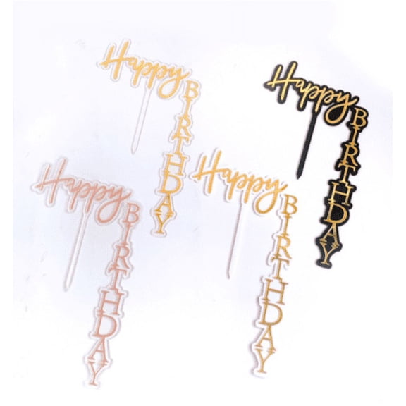 4 Pcs -Acrylic Happy Birthday Cake Topper