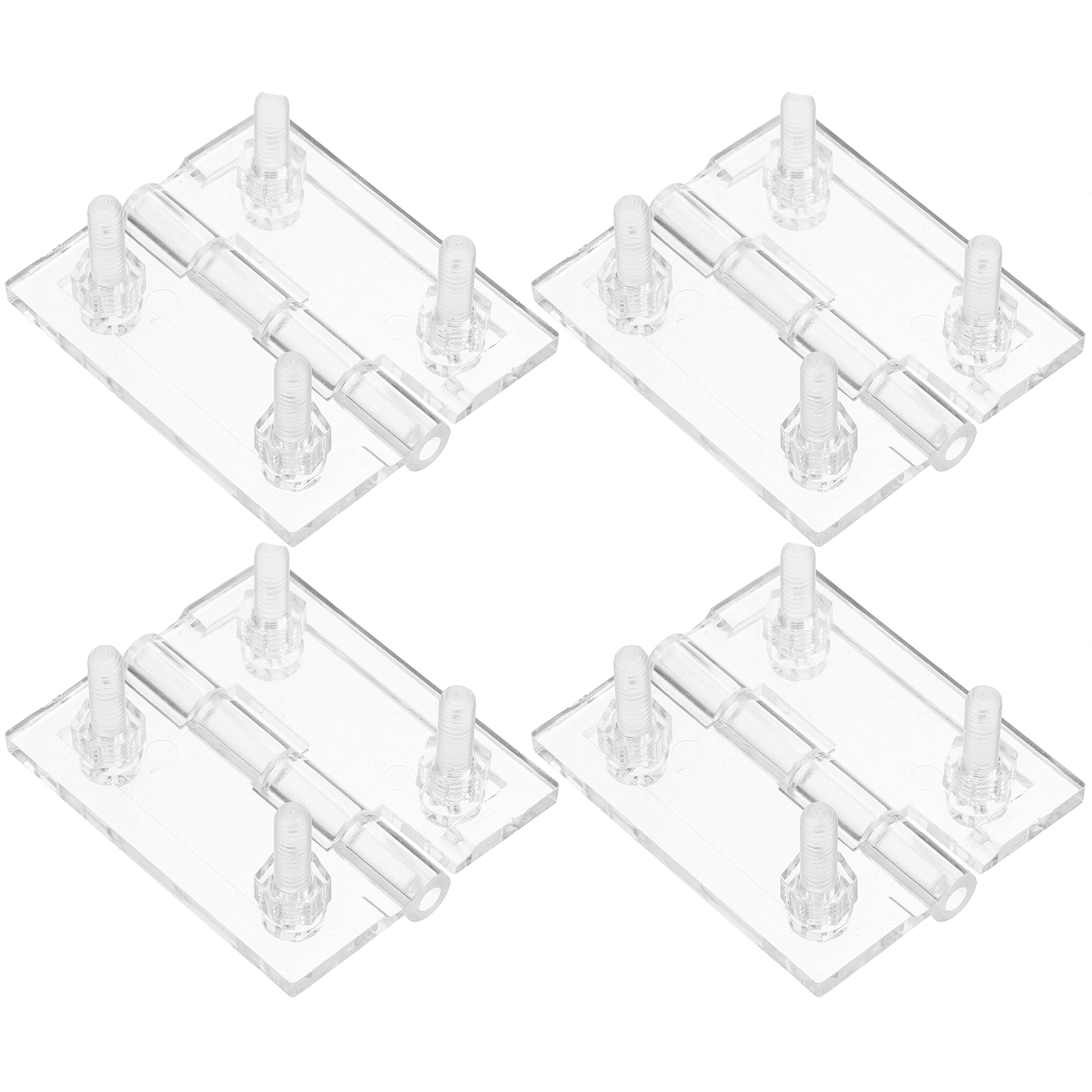 4 Pcs Acrylic Hinge Cupboard Hinges Small Mini Transparent Door Aquarium Lid Glass