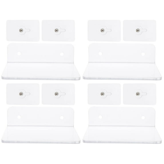 FENGGUIQU 4-Pack Punch-Free Load Bearing Acrylic Brackets for Versatile Display and Storage Rack Solutions