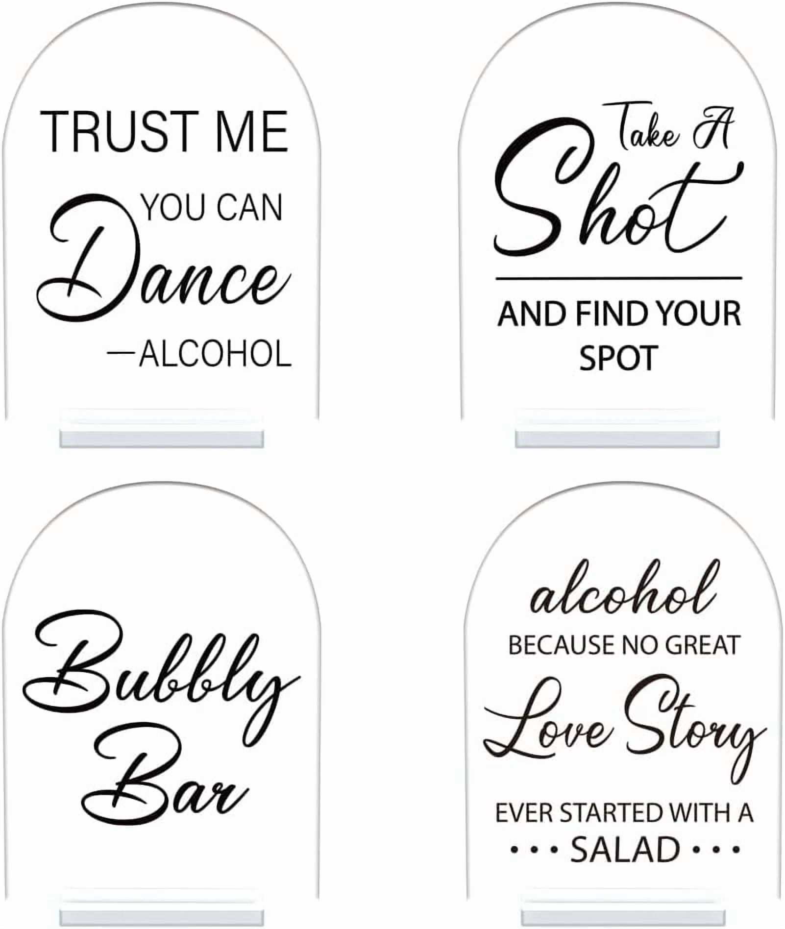 4 Pcs Acrylic Wedding Signs with Stand 5x7 Inch Clear Wedding Reception ...