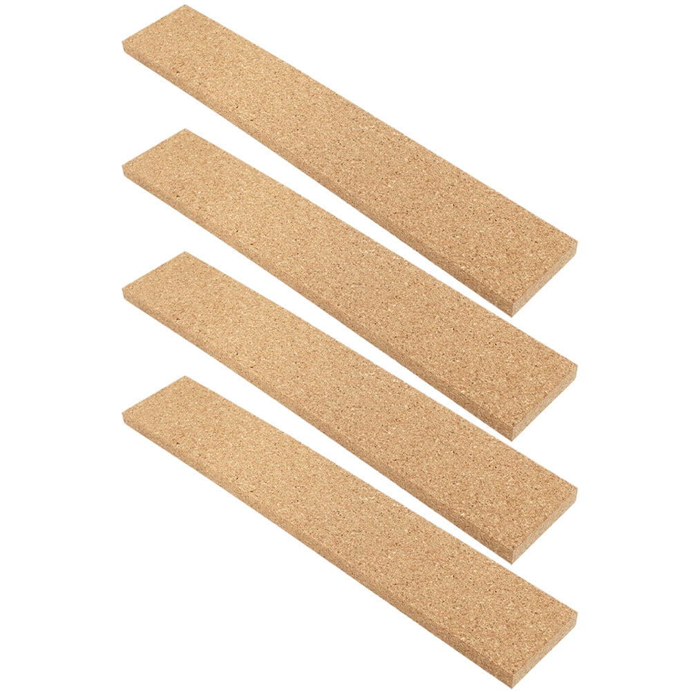 4 Pcs Adhesive Cork Strips Wall Tiles Ornament Office Accessory