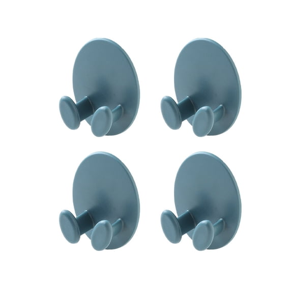 4 Pcs Adhesive Hook Oval Socket Cable Hook Multifunctional Adhesive Plug Holder Cord Organizer Storage Rack Key Hanger (Blue)