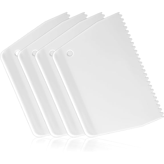 4 Pcs Adhesive Spreader Plastic Notch Trowel Reusable Notched Glue Spreader Hardwood Flooring Spreaders for Spread Epoxy Glue Epoxy Resin Putty