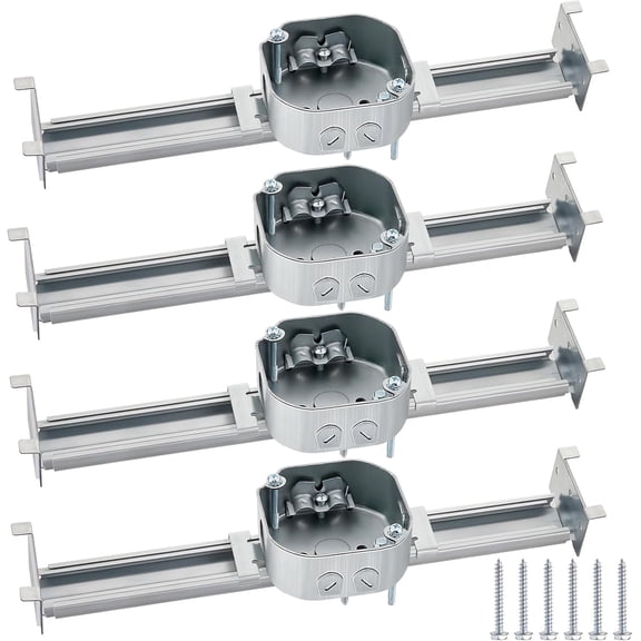 4 Pcs Adjustable Ceiling Fan Bracket Ceiling Mounting Bracket Electrical Box for Fans and Light Fixtures, 14.7 Inches in Length