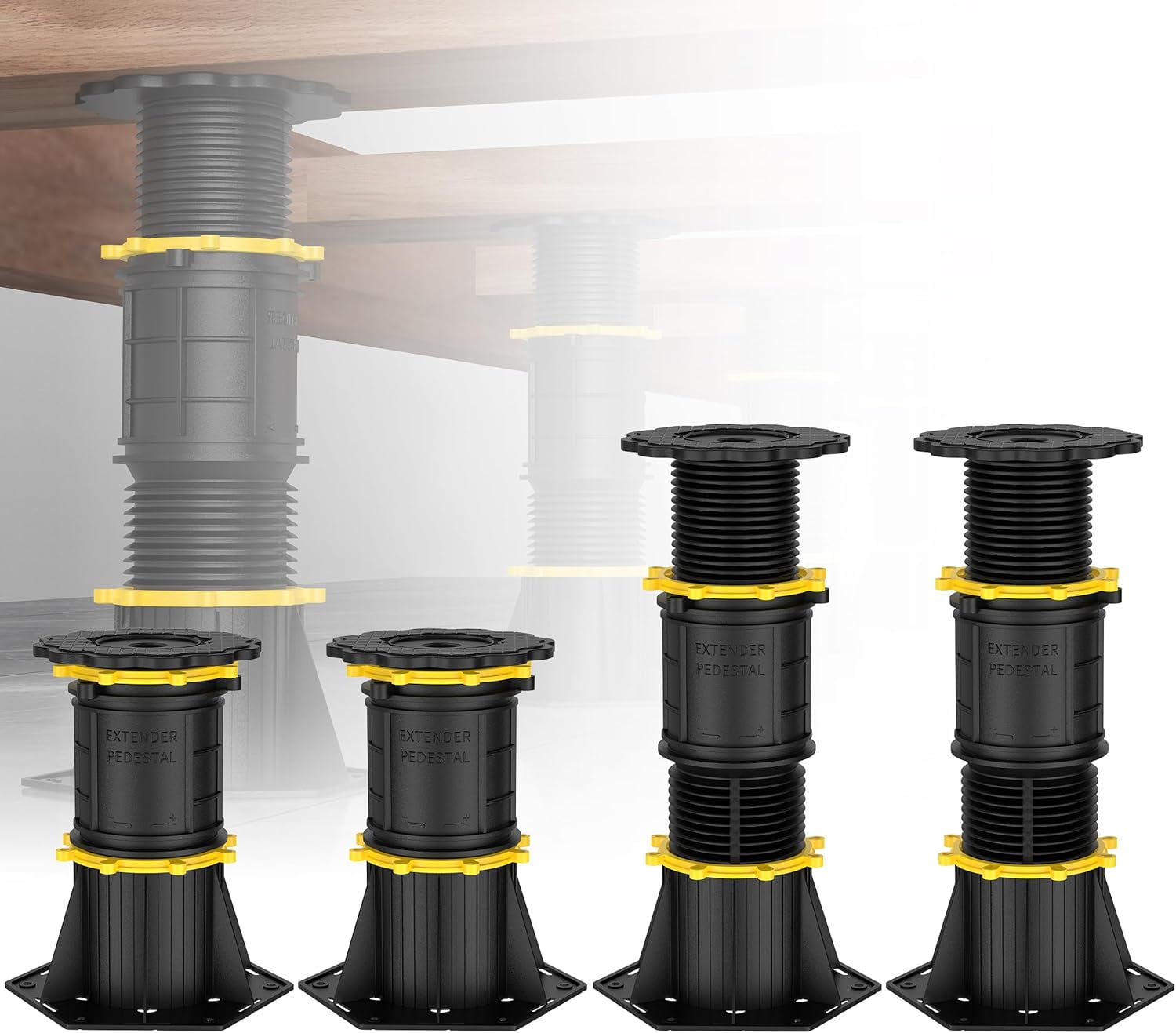 4 Pcs Adjustable Height Bed Support Legs 8.5-13 inch, Bed Frame Center ...