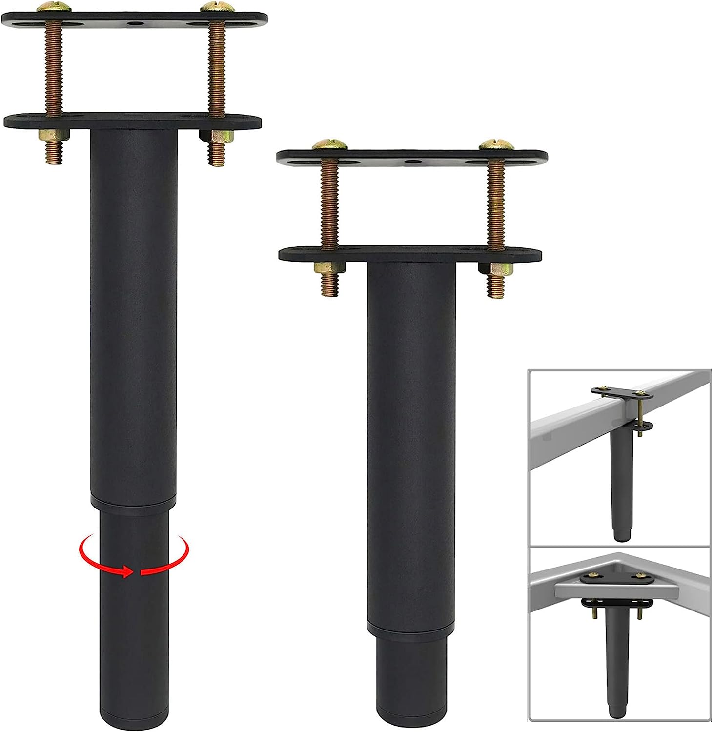 4 Pcs Adjustable Height Center Support Leg for Bed Frame Bed Center
