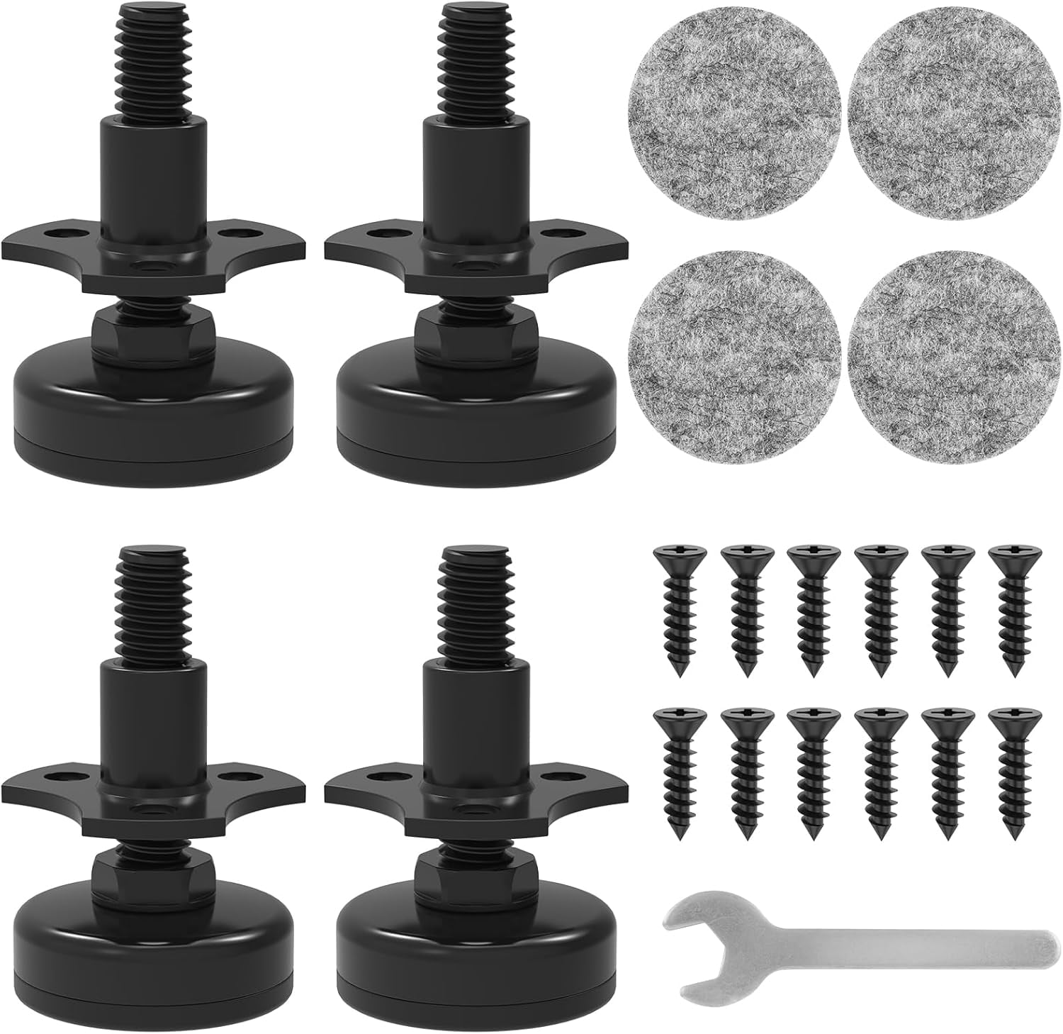 4 Pcs Adjustable Leveling Heavy Duty Leg Levelers Feet Furniture ...
