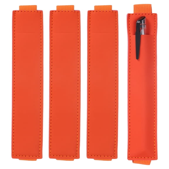 4 Pcs Adjustable Pen Loop Holder for Notebook, Pencil Sleeve Elastic Strap Band Designed for Journals Clipboards(Orange)