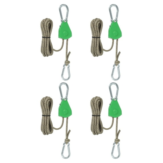 Uxcell Adjustable Rope Hanger, Ratchet Grow Light Hangers Reflective Reinforced Internal Gear Ratchet Green 1/8" x 7