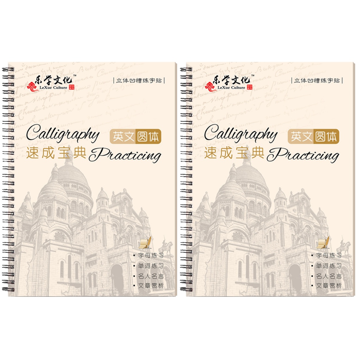 4 Pcs Adults Word Writing Practice English Letter Book Groove Copybook Copperplate Italic