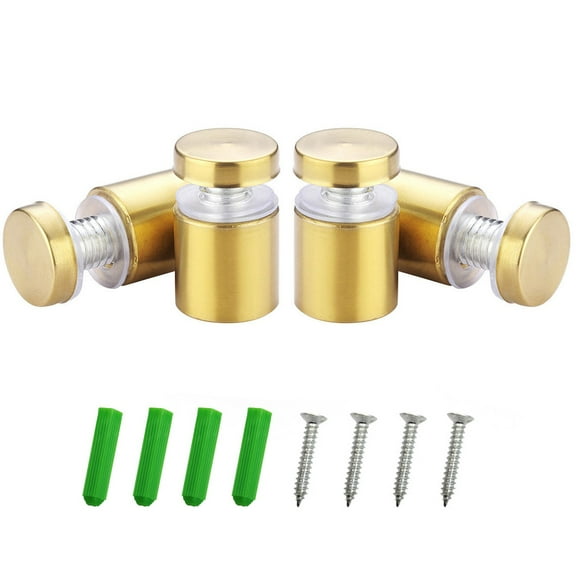 4 Pcs Advertising Screw, Glass Standoffs Advertising Nail, Glass Fixings Bolt Can be Used for Signage Display, Mirror, Frame Installation, with Screws and Expansion Tube