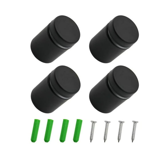 4 Pcs Advertising Screw Nails Sign Holders Nail Glass Standoff Fixings, Screw Glass Standoff Holder for Mounting and Fixing the Glass (Black 19 x 26 mm)